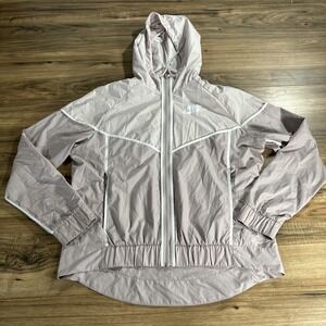 Nike Windbreaker Jacket Women's Full Zip Size Medium Pink‎